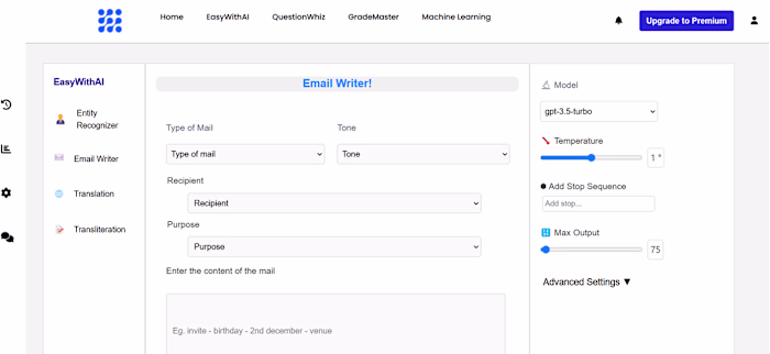 EasyWithAI (AI Text Automation) Tech: React, Django, LLM, La...