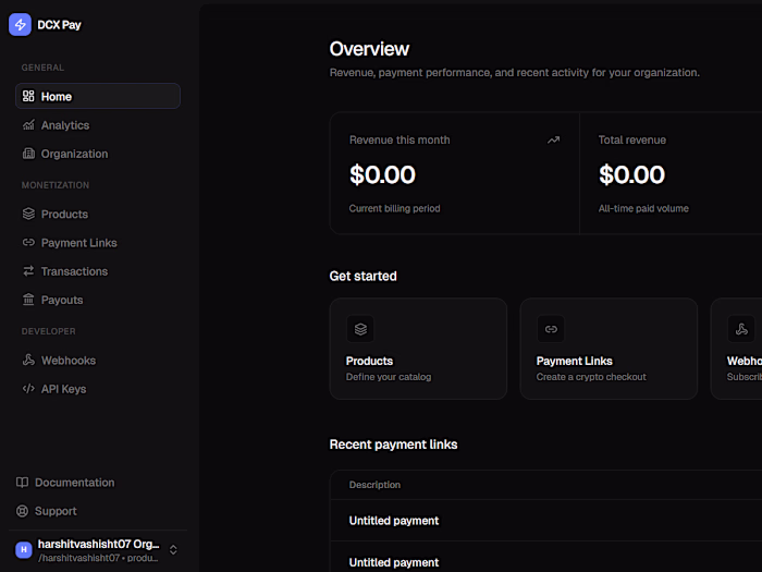 DCX Pay - Crypto payments
built
