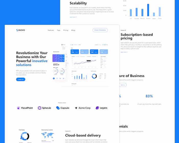 SaaS landing page (Inovo)