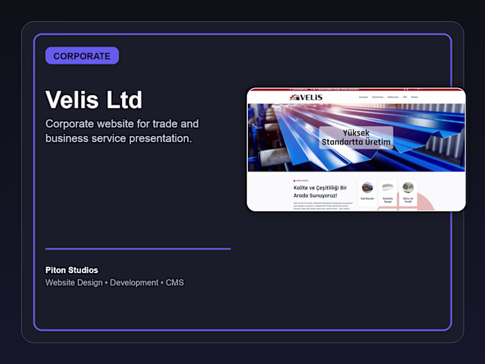 Velis Ltd - Corporate Business Website