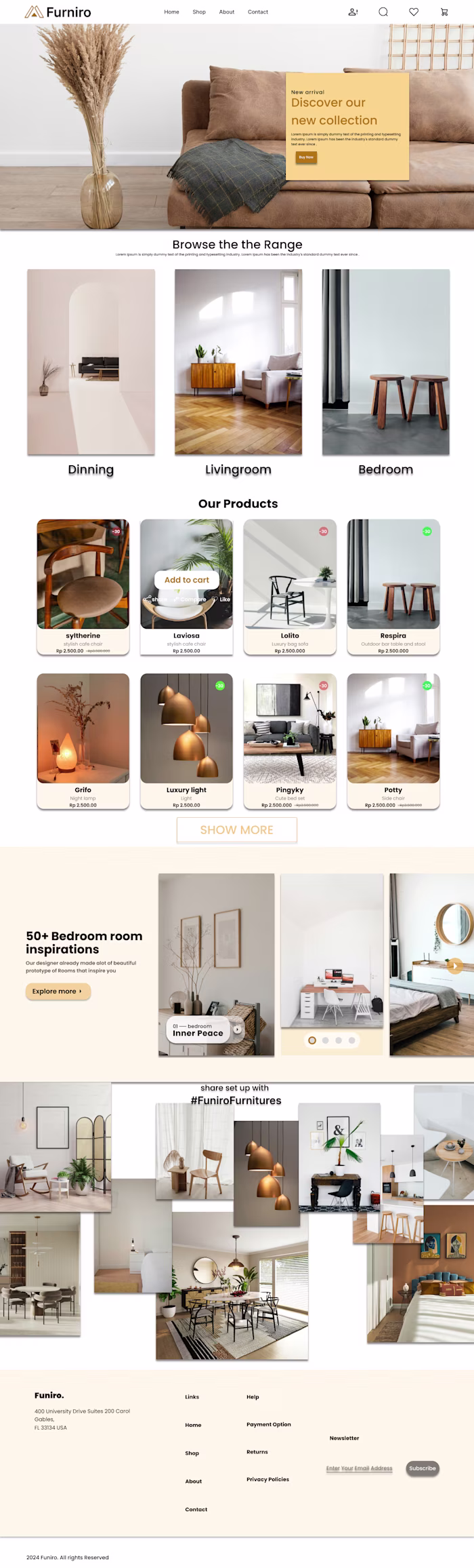 furniture website redesign 
