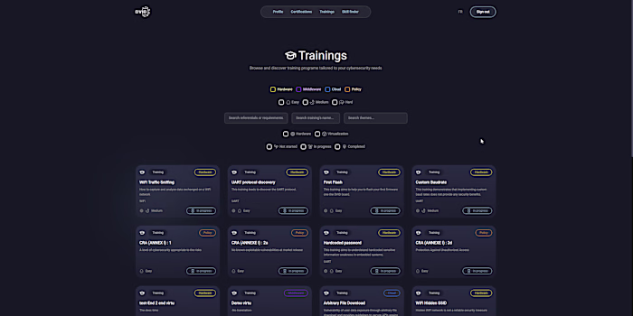 DVID SaaS - Trainings search
