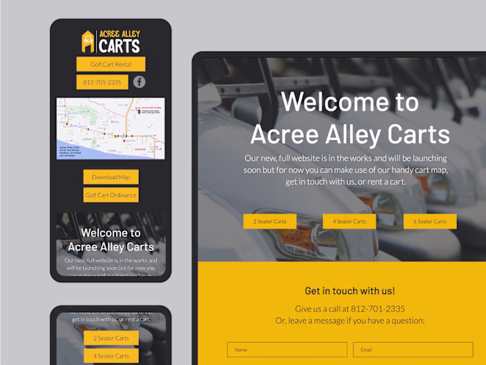 Acree Alley Cart Landing Page
