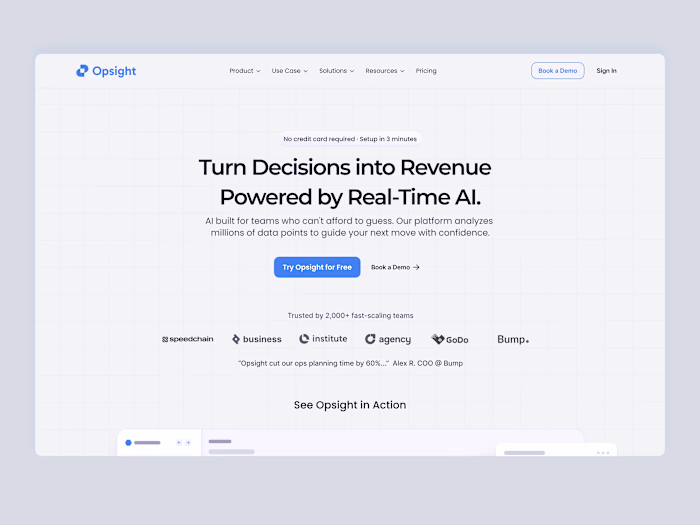 Landing page. Hero section