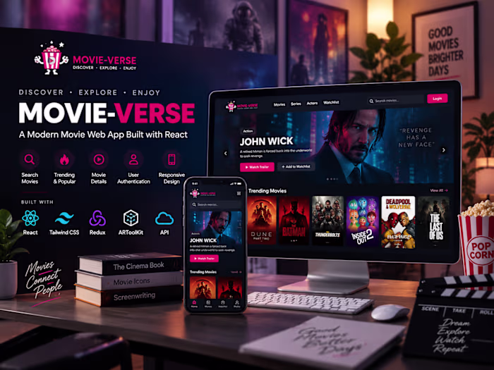 Movie-Verse – Modern Movie Web App | React Front-End Development