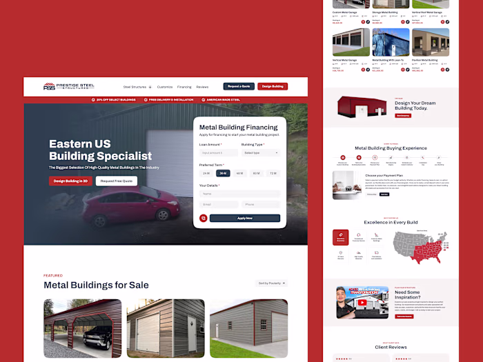 Metal Building Construction Company Website Design