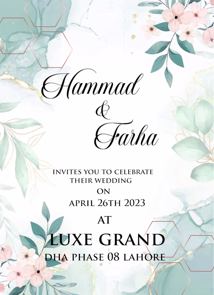 Wedding Card Design.