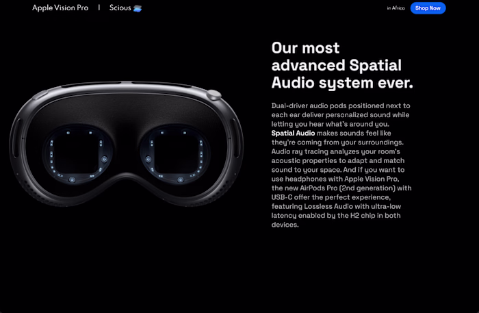 Apple Vision Pro Shop on Scious