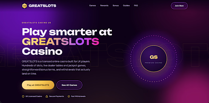GREATSLOTS — Modern Casino Landing
