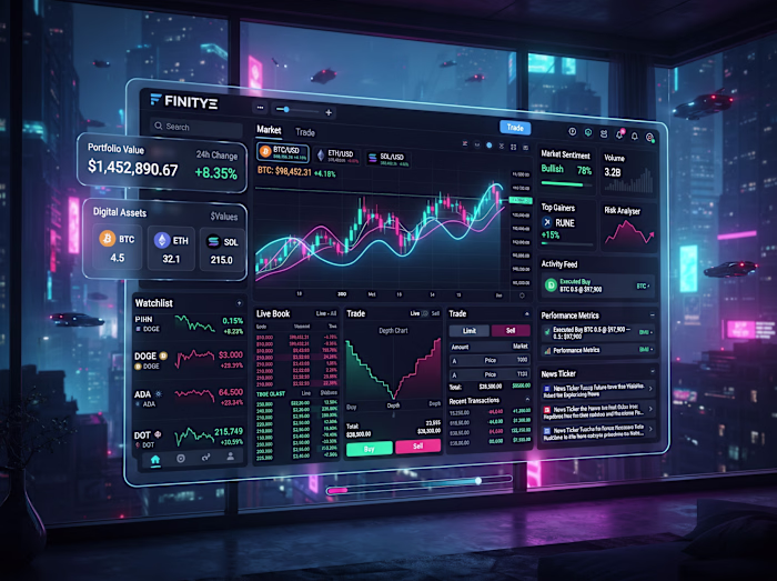 Finity - Cyberpunk Crypto Dashboard UIUX