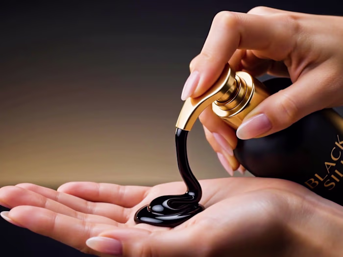 Black Silk Premium Shampoo - Luxury AI-powered commercial ca...