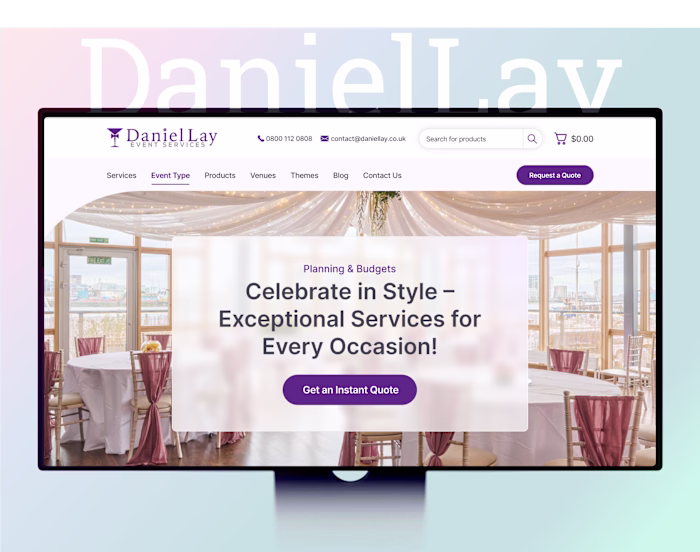 Daniel Lay Event Services Website Redesign