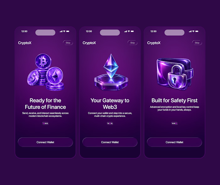 Onboarding flow for cryptoX