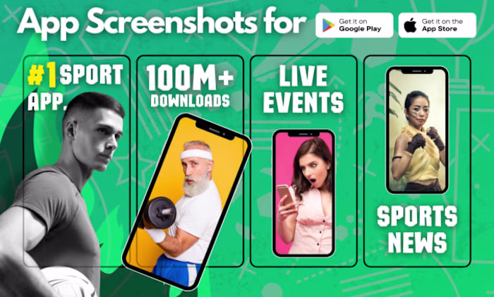 I will design app screenshots for play store, app store