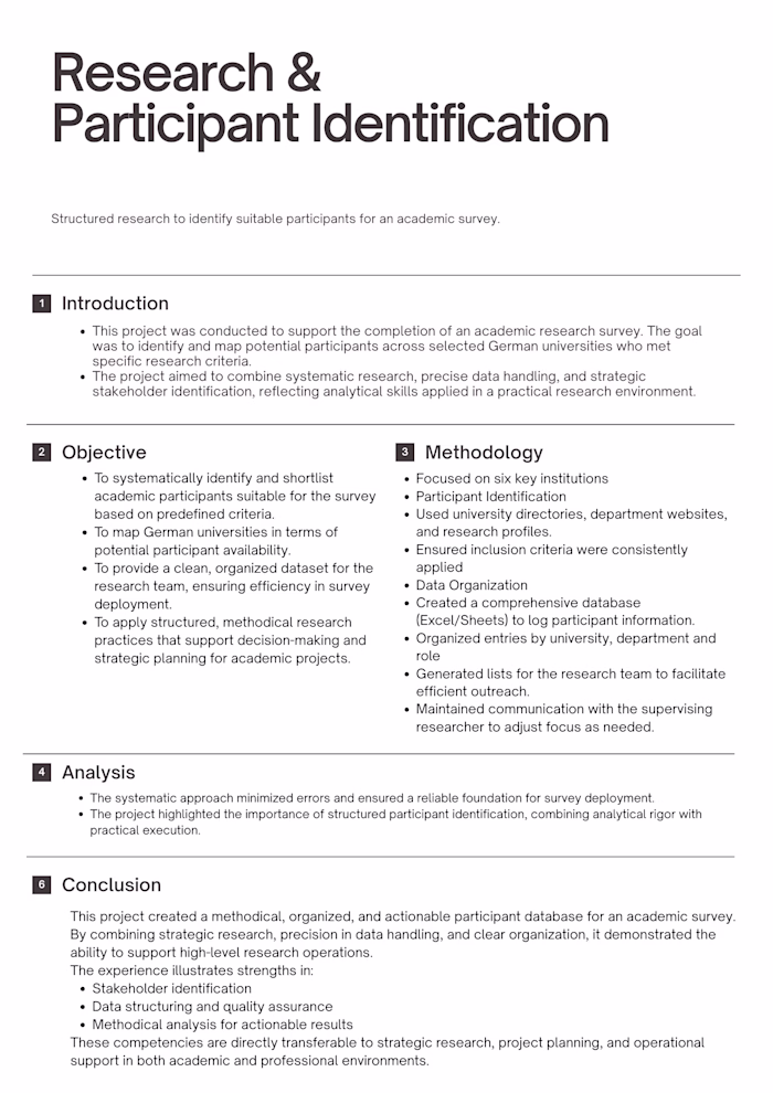 Research & Participant Identification Supported a PhD candid...
