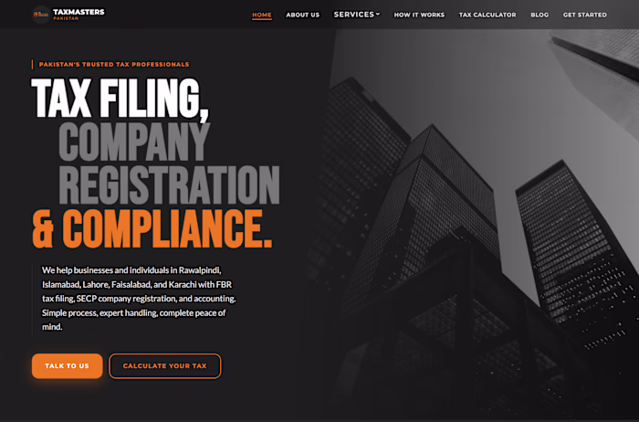 TaxMasters Pakistan — Tax & Financial Services Website