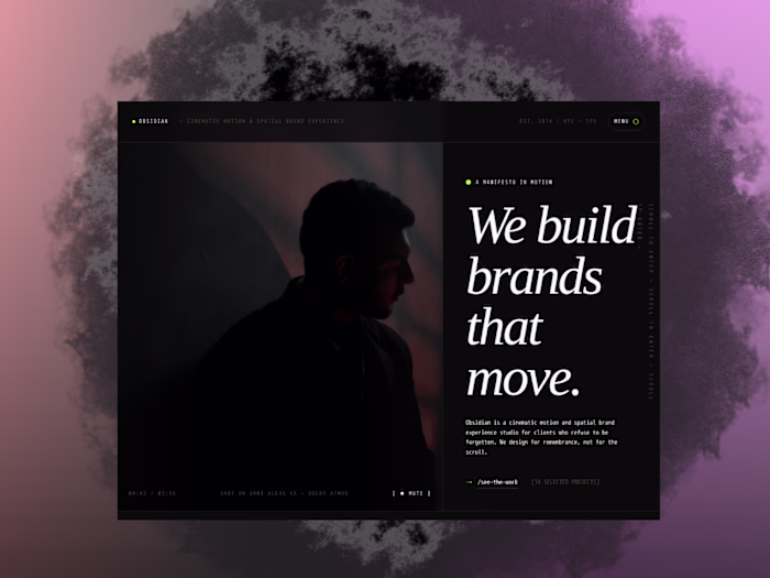 Cinematic Web Experience for Film Production Studio