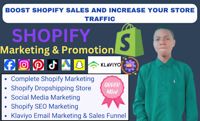 I will promote shopify store, shopify marketing,and sales funne…