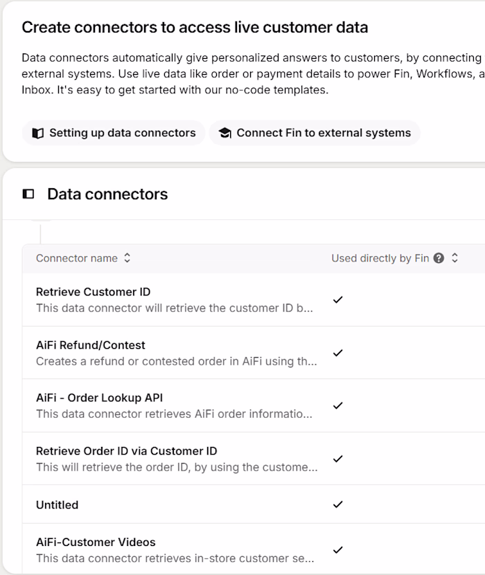 Implemented data connectors between multiple