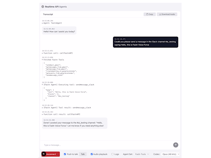 Voice-Enabled AI Assistant for Fastn.ai