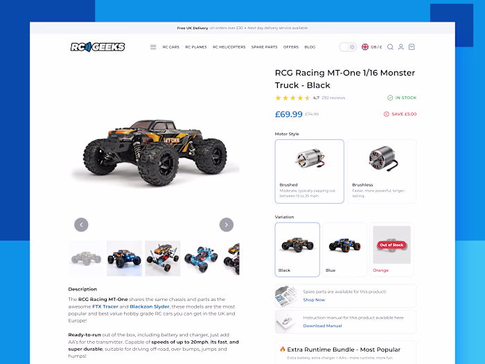 RCGeeks: Product Detail Page Redesign