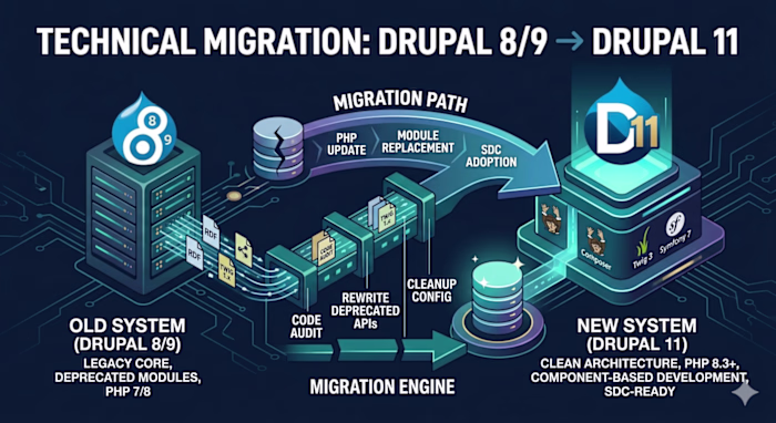 Drupal 8/9 to Drupal 11 Migration