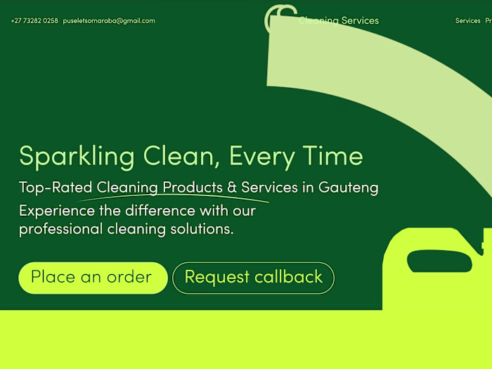 Cleaning Service Home page (Framer Development)