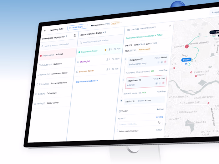 Web App – Transit Management app for Ratham