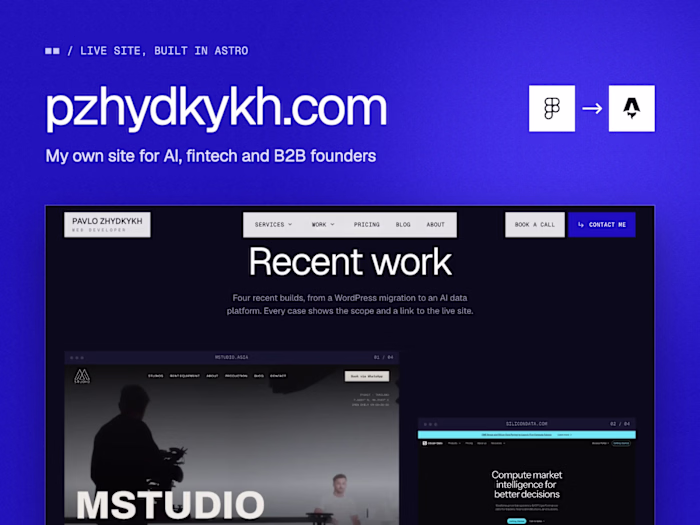 Astro Portfolio Website - pzhydkykh.com