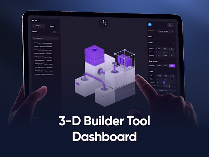 3d Builder Tool Dashboard Design