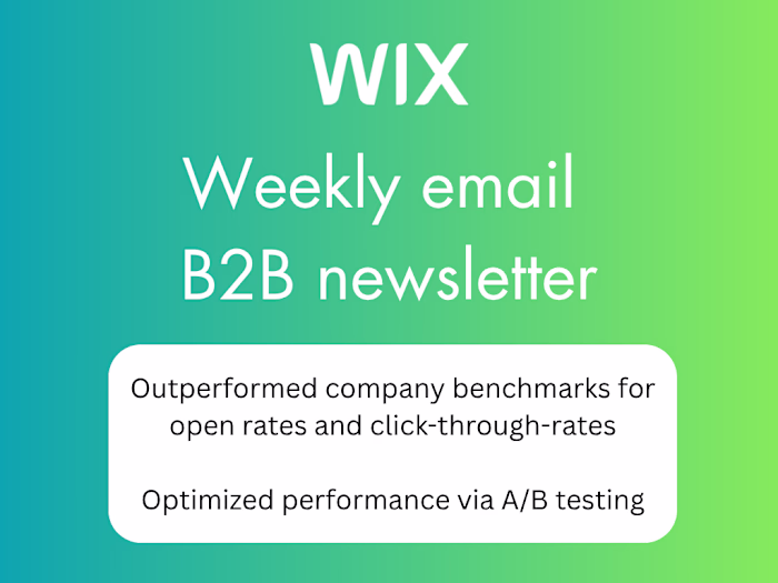 Weekly email newsletter for B2B content