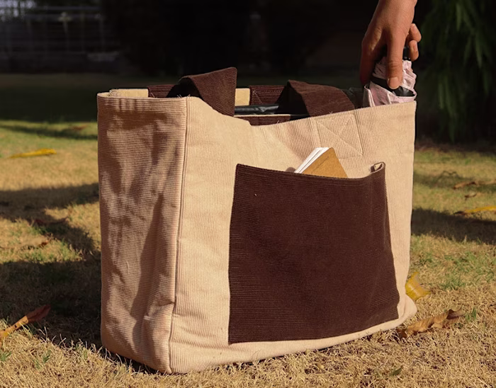 Stitching a bag!