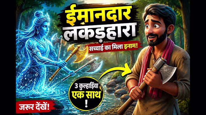 ईमानदार लकड़हारा   सच्चाई का मिला इनाम   Hindi Moral Story for Kids   Hindi Moral World #story