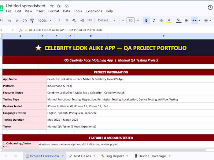 iOS QA Testing — Celebrity