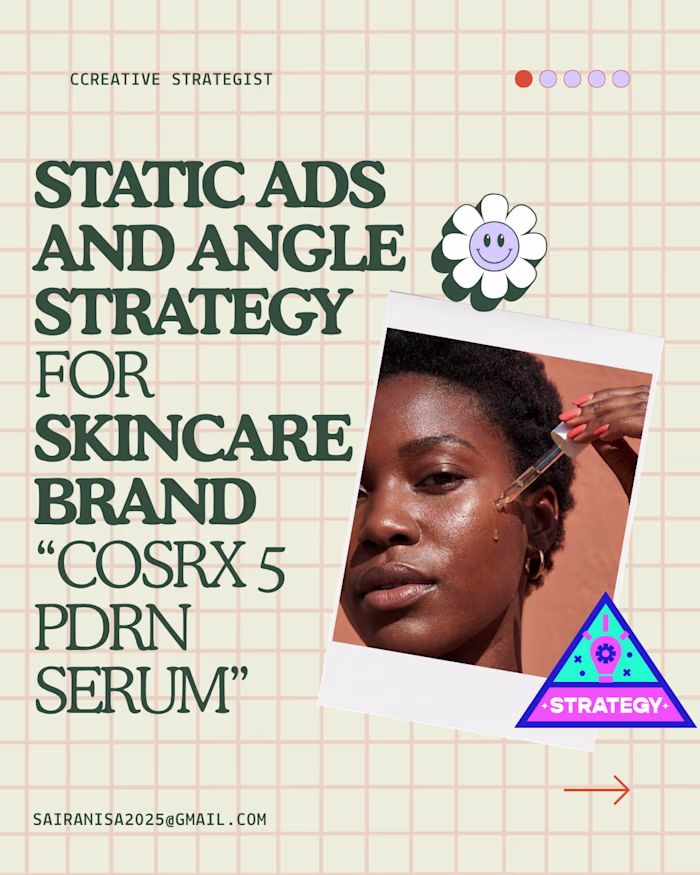 Static ads and creative angles for DTC SKINCARE RANDS 