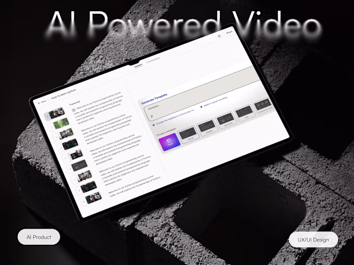 AI Learning Platform | Product Design