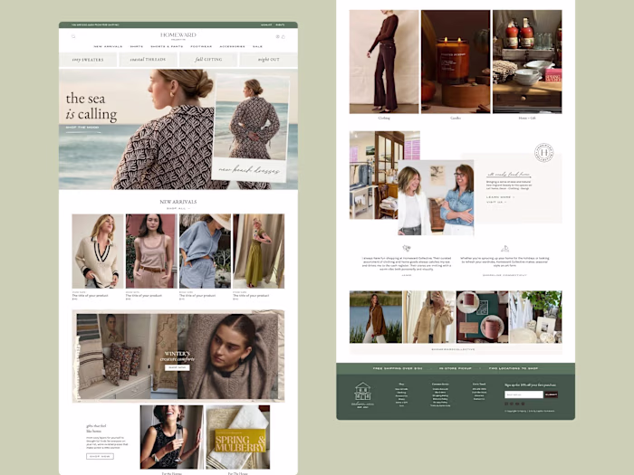 Homeward Collective Shopify Storefront Design