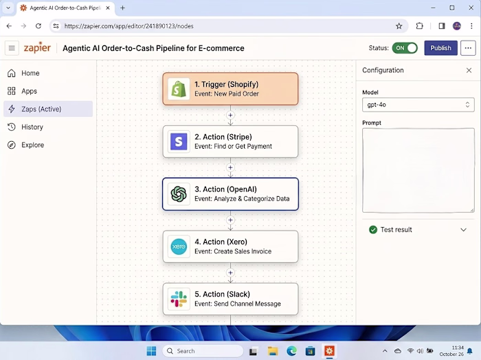Agentic AI Order-to-Cash Pipeline for