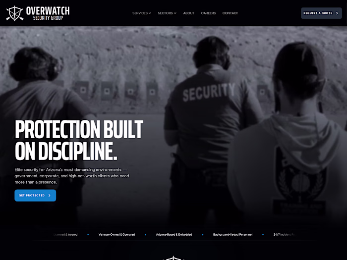 Overwatch Security Group — Security Firm Framer Website