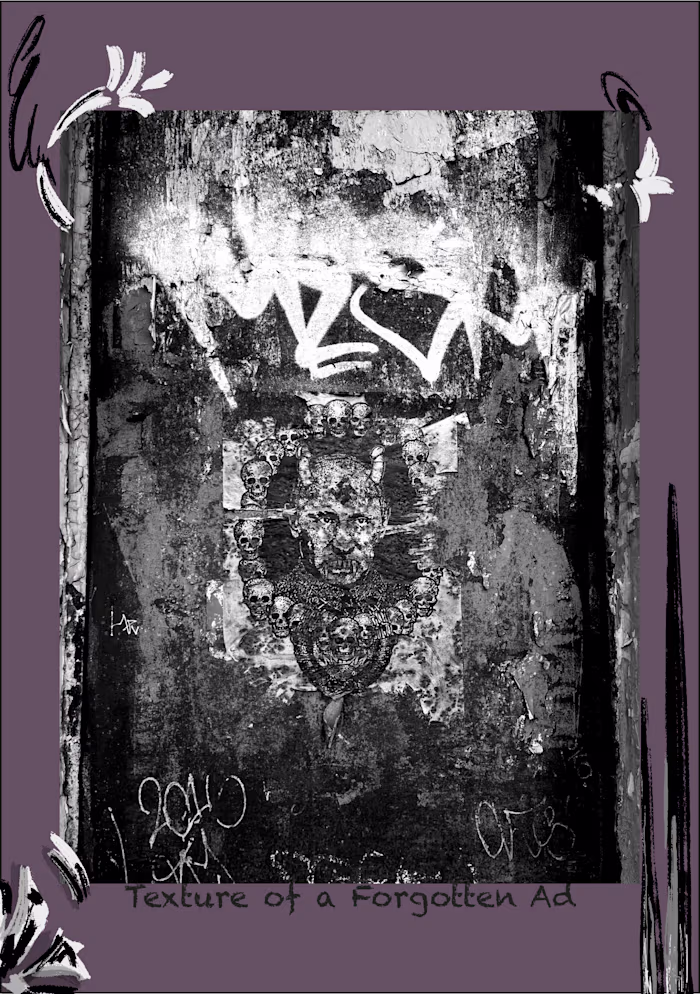 “Texture of a Forgotten Ad” The image endures, but the messa...