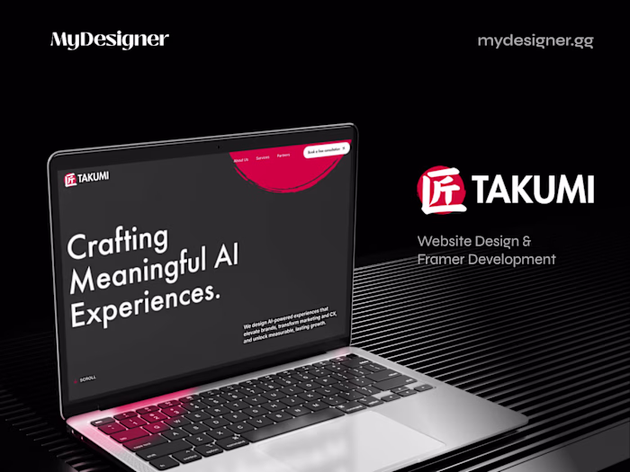 Takumi - Framer website for an AI consultancy