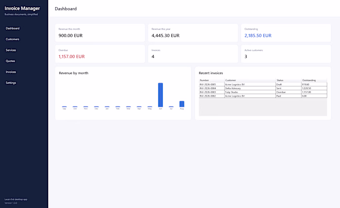Invoice Manager — .NET Desktop Application