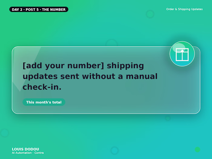 Shipping updates sent without a