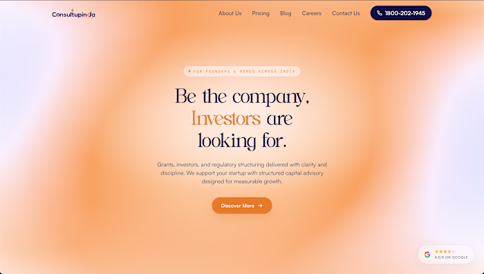 ConsultupIndia — Startup & Capital