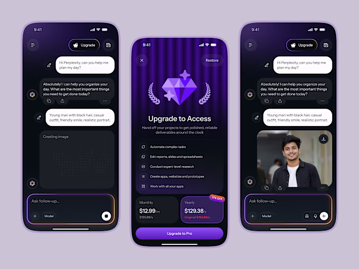 AI Search Engine & Conversational Mobile App Concept
