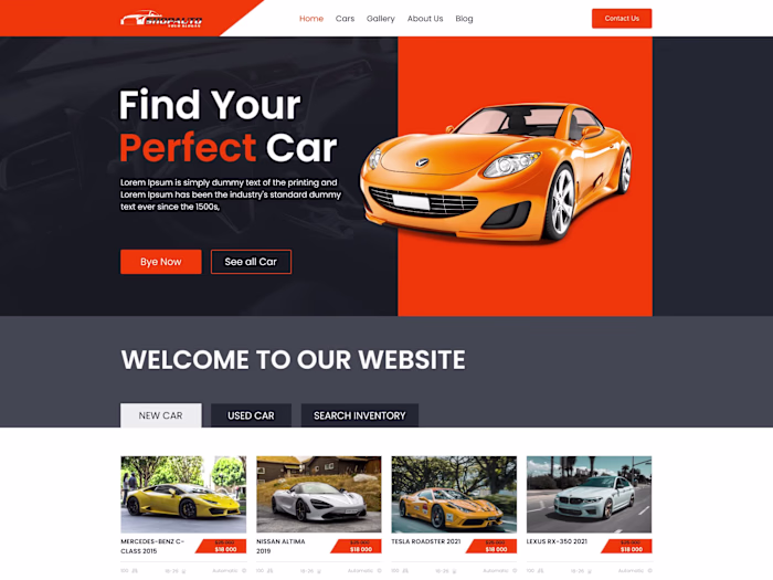 Car Full UI website Design 