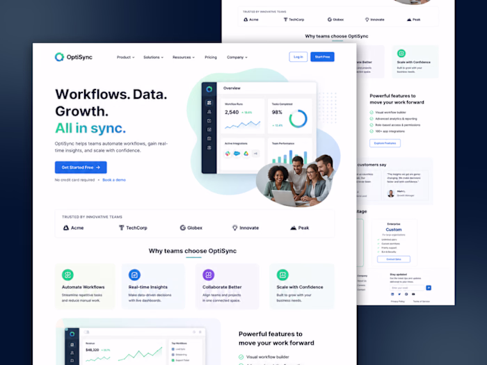 SaaS Product Landing Page UI/UX