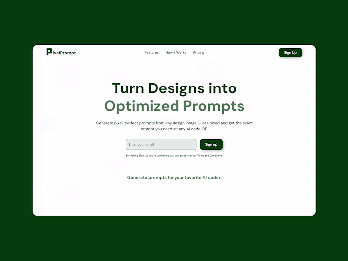 PixelPrompt – SaaS Landing Page with GSAP & Custom Video Embed