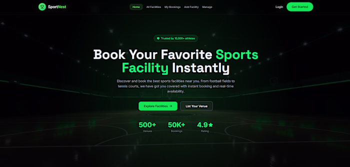 SportNest is a full-stack sports