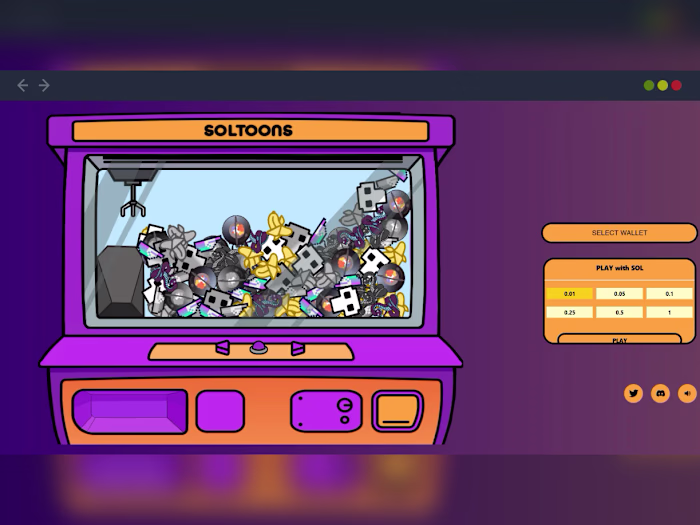 Soltoons — Solana-based arcade claw